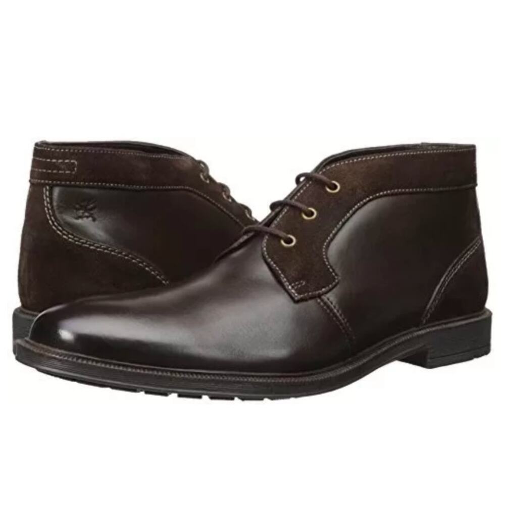 Stacy Adams Men's Delaney Brown Leather/Suede Chukka Boots 25053-200 sz 10.5